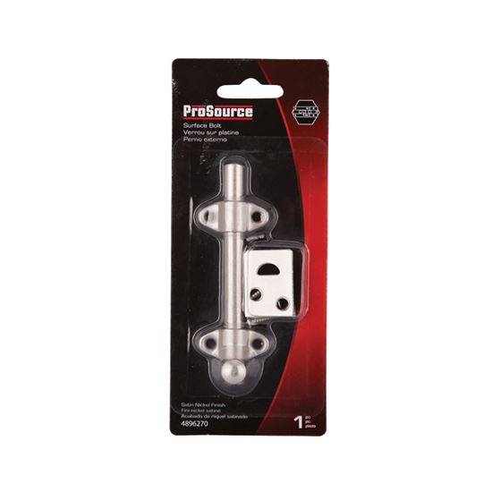 ProSource 23260-SC-PS Surface Bolt, 0.7 in Bolt Head, 4 in L Bolt, Satin Chrome - VORG4896270