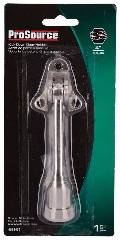 ProSource CL-230SN-PS Door Holder, 5-3/8 in L, 1-5/8 in W, 2 in H, Attaches to Door Mounting, Rubber/Zinc - VORG4858452