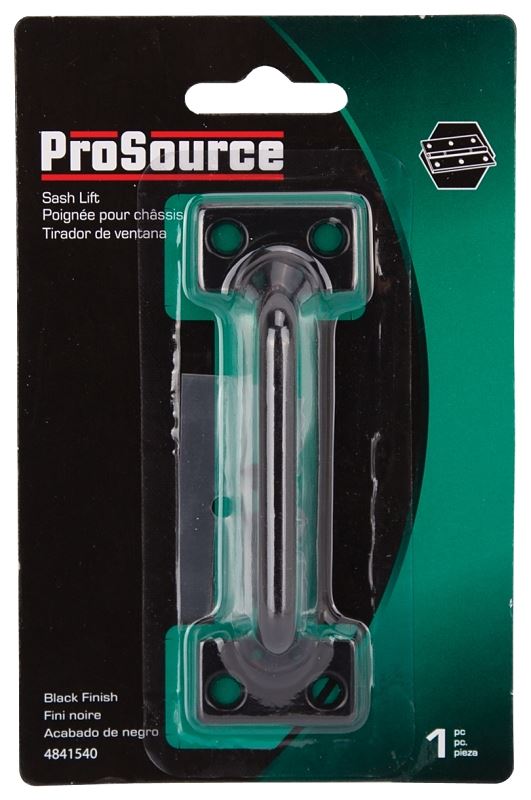 ProSource 20902PKB-PS Sash Lift, 3-7/8 in L Handle, Zinc, Black - VORG4841540