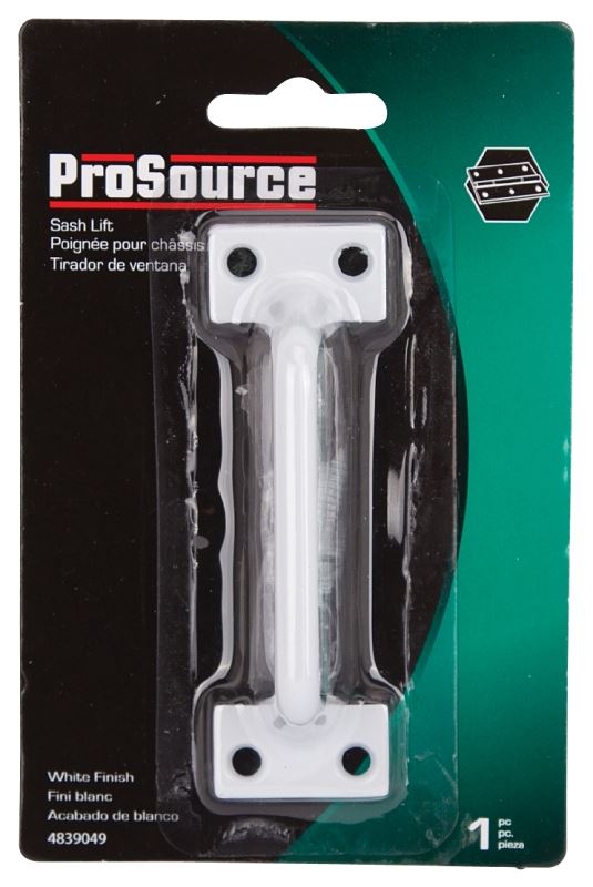 ProSource 20902PHB-PS Sash Lift, 3-7/8 in L Handle, Zinc, White - VORG4839049