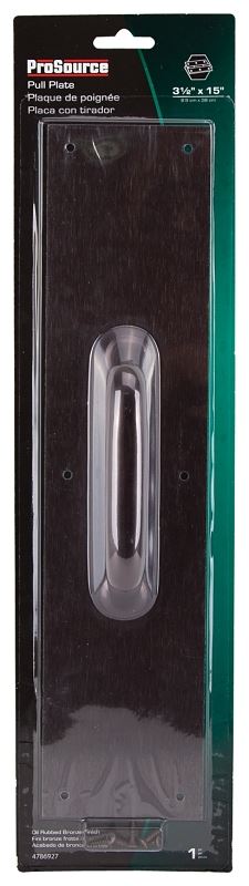 ProSource 32239ORB-PS Door Pull Plate, 3-1/2 in W, 15 in D, 1-5/8 in H, Aluminum, Ornamental Bronze - VORG4786927