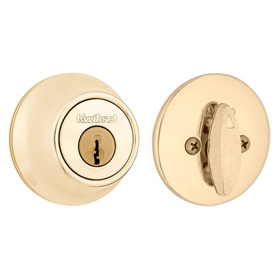 Kwikset 6603RCALRCSK3BX Deadbolt, Polished Brass, 2-3/8 to 2-3/4 in Backset, K3 Keyway, Pack of 3 - VORG3840691