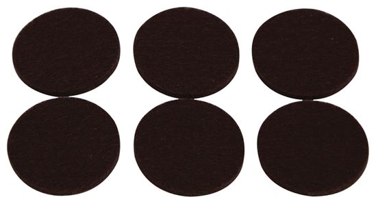 ProSource FE-50221-PS Furniture Pad, Felt Cloth, Brown, 1-3/8 in Dia, 5/64 in Thick, Round