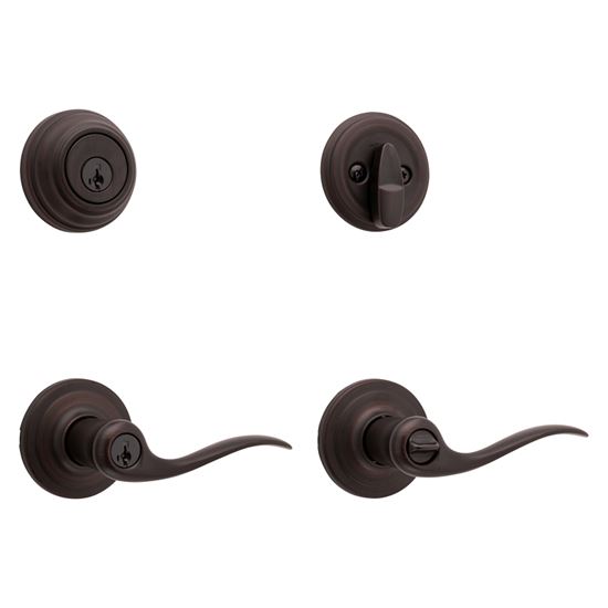 Kwikset Signature Series 991TNL 11P Combination Lockset, Lever Handle, Tustin Design, Venetian Bronze, 2 Grade, Zinc - VORG3294113