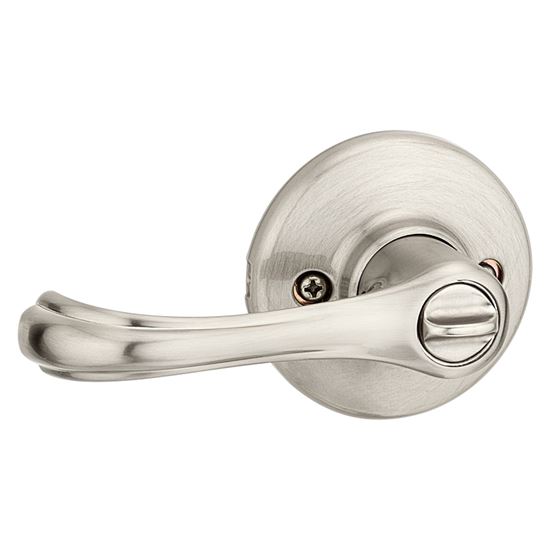 Kwikset 300DNL 15 CP RCL Privacy Lever, Turnbutton Lock, Satin Nickel, Zinc, Residential, Re-Key Technology: SmartKey - VORG3281318