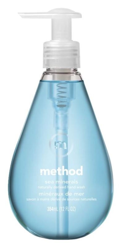 method 162 Gel Hand Wash, Gel, Light Blue, Sea Minerals, 12 oz Bottle - VORG2020725
