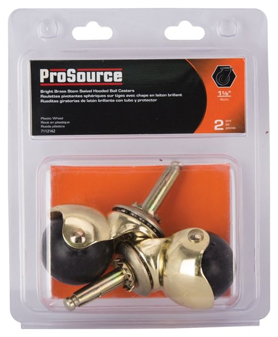 ProSource JC-E02-PS Caster, 1-5/8 in Dia Wheel, 1-5/8 in W Wheel, Black, 70 lb, Steel Housing Material - VORG7112162