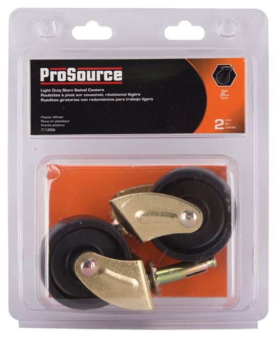 ProSource JC-B23-PS Swivel Caster, 2 in Dia Wheel, 2 in W Wheel, Black, 60 lb, Steel Housing Material - VORG7112006