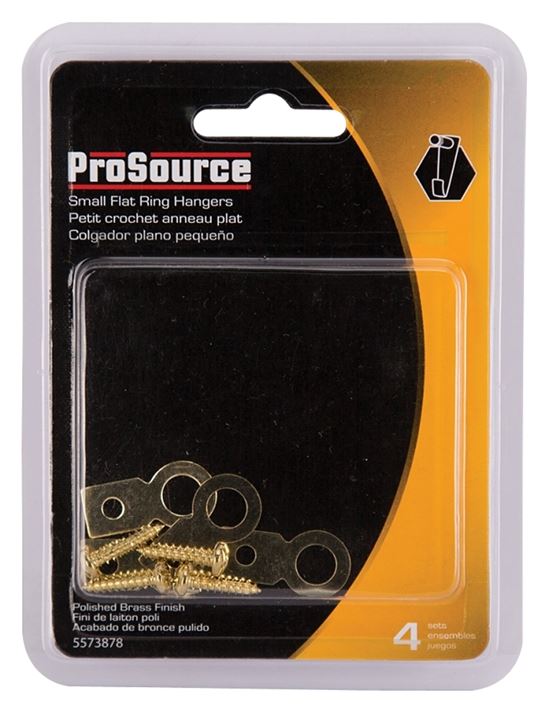 ProSource PH-122225-PS Frame Hanger, 6.5 lb, Steel, Polished Brass, Brass, Flush Mounting - VORG5573878