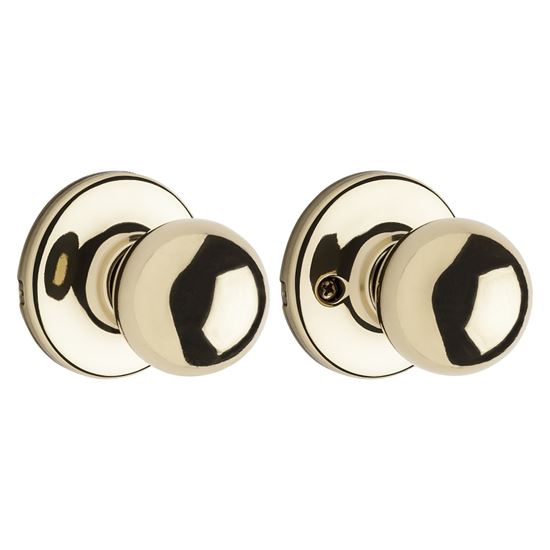 Kwikset 488P 3 CP Dummy Door Knob, 1-7/8 in Dia Knob, Polished Brass - VORG1604966