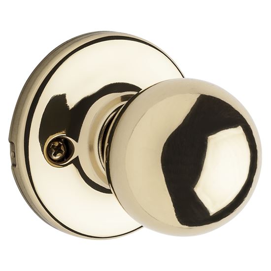 Kwikset 488P 3 CP Dummy Door Knob, 1-7/8 in Dia Knob, Polished Brass - VORG1604966