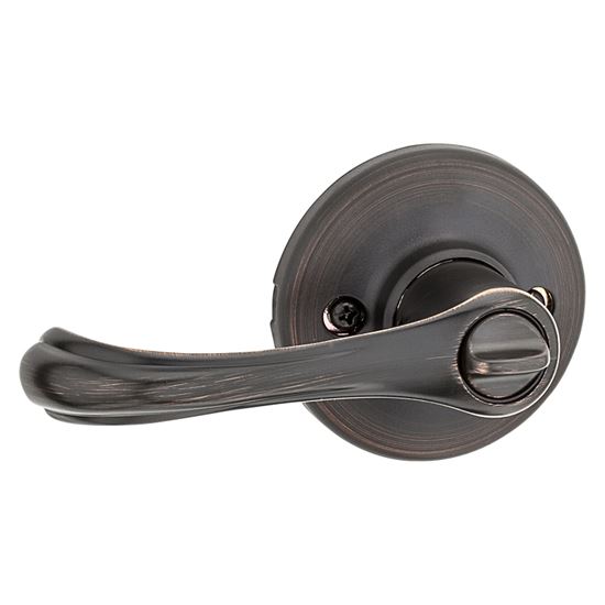 Kwikset 300DNL 11P Privacy Lever, Turnbutton Lock, Venetian Bronze, Zinc, Residential, Re-Key Technology: SmartKey - VORG1232503