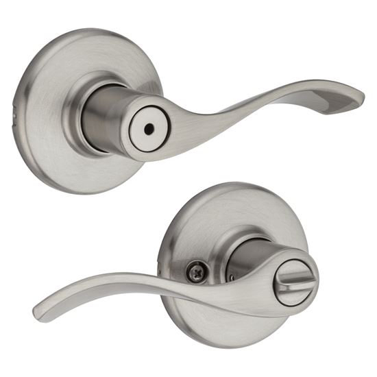 Kwikset 300BL 15 6AL Privacy Lever, Turnbutton Lock, Satin Nickel, Zinc, Residential, Reversible Hand, 3 Grade - VORG1232479