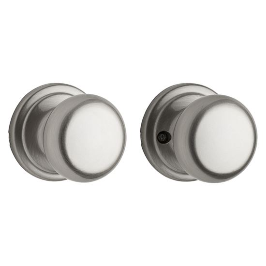 Kwikset Signature Series 720H 156ALBX Passage Knob, Zinc, Satin Nickel, 2-3/8 to 2-3/4 in Backset, 2-1/4 in Strike - VORG1076041