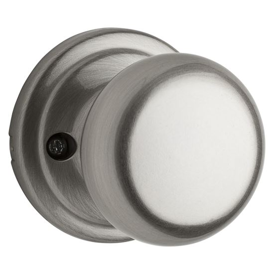 Kwikset Signature Series 720H 156ALBX Passage Knob, Zinc, Satin Nickel, 2-3/8 to 2-3/4 in Backset, 2-1/4 in Strike - VORG1076041