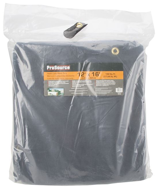 ProSource 2390B Mesh Tarpaulin, 16 ft L, 12 ft W, Polypropylene, Black - VORG0768879