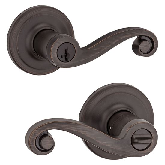 Kwikset Signature Series 740LL 11P SMT 6AL Entry Lever, Venetian Bronze, Zinc, Residential, Re-Key Technology: SmartKey - VORG0753459