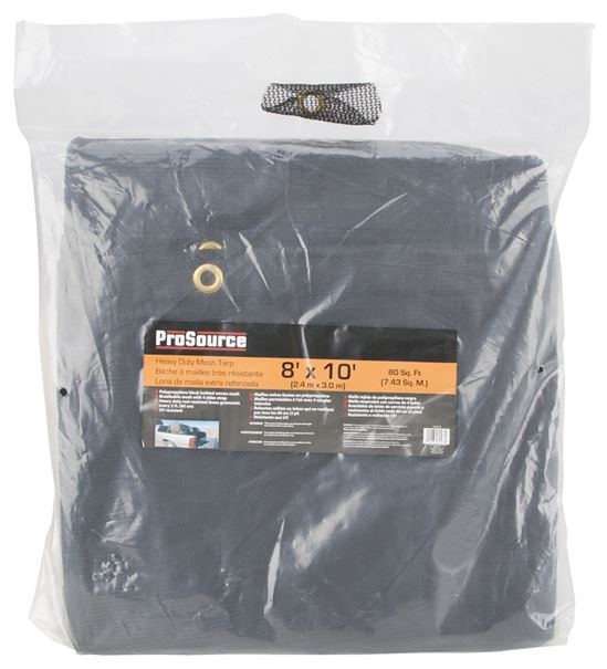 ProSource 742718 Mesh Tarpaulin, 10 ft L, 8 ft W, Polypropylene, Black - VORG0742718