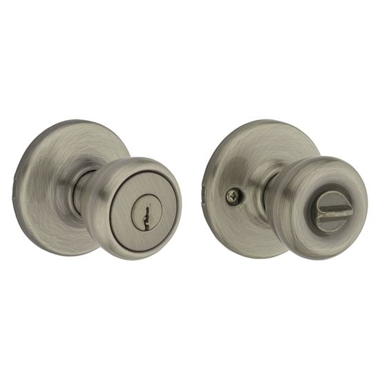 Kwikset 400T 5RCLRCSK3BX Entry Knob, Antique Brass, K3 Keyway, 3 Grade, Pack of 3 - VORG0823617