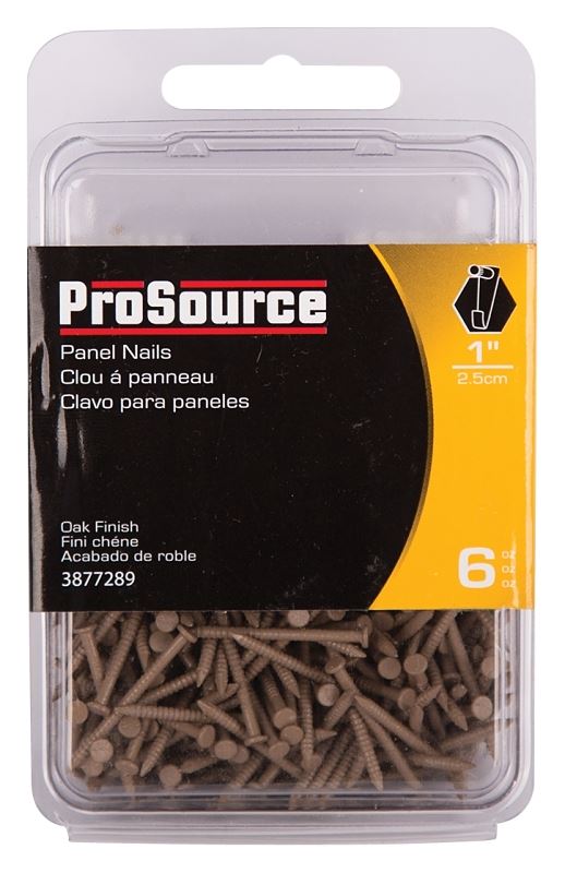 ProSource NTP-079-PS Panel Nail, 16D, 1 in L, Steel, Painted, Flat Head, Ring Shank, Oak, 171 lb, Pack of 5 - VORG3877289