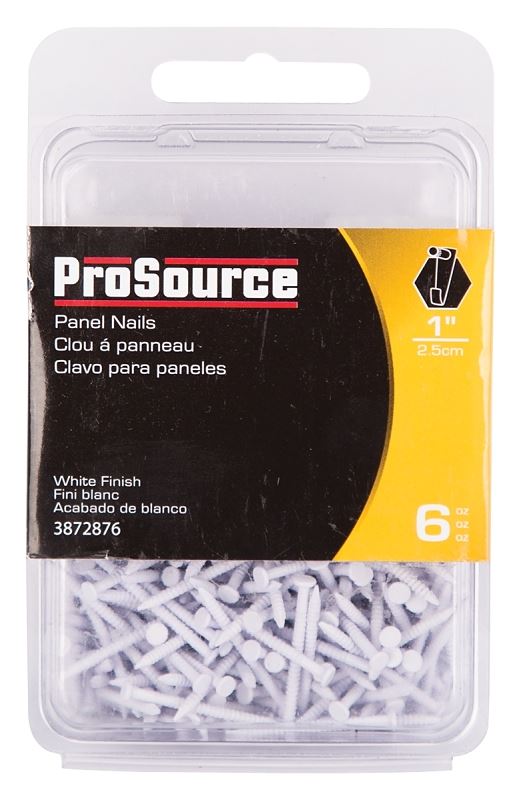 ProSource NTP-073-PS Panel Nail, 16D, 1 in L, Steel, Painted, Flat Head, Ring Shank, White, 171 lb, Pack of 5 - VORG3872876