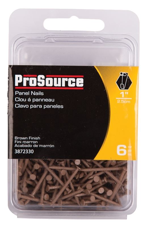 ProSource NTP-072-PS Panel Nail, 16D, 1 in L, Steel, Painted, Flat Head, Ring Shank, Brown, 171 lb, Pack of 5 - VORG3872330