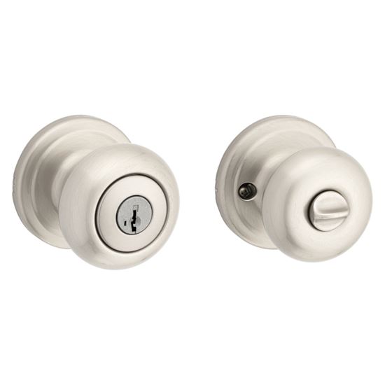 Kwikset Signature Series 740J15SMTCP Entry Knob, Satin Nickel, Metal, KW1, K4 Keyway, 2 Grade - VORG0356683