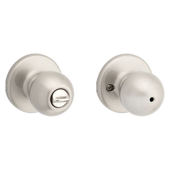 Kwikset 93001-875 Security Polo Lockset, Knob Handle, Satin Nickel - VORG0291575