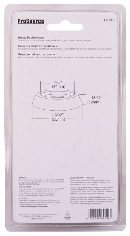 ProSource FE-S709-PS Caster Furniture Glide, Rubber, Brown, Brown, 2-5/32 x 2-5/32 x 15/32 in Dimensions - VORG3373933