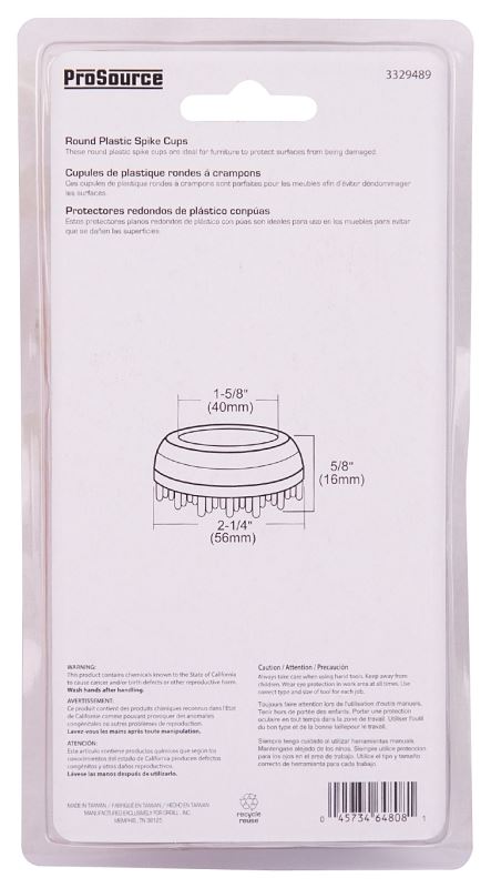 ProSource FE-50810-PS Furniture Glide, Plastic, Clear, Clear, 2-1/4 x 2-1/4 x 5/8 in Dimensions - VORG3329489