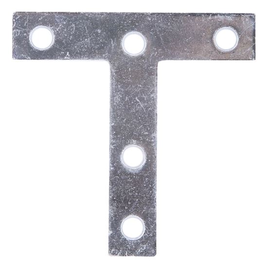 ProSource TP-Z03-C2PS T-Plate, 3 in L, 3 in W, 2 mm Thick, Steel, Zinc