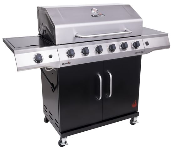 Char-Broil 463229021 Gas Grill, 60,000 Btu, Liquid Propane, 6-Burner, Chef's Tray, 10,000 BTU Side Burner, Cabinet Storage - VORG8458861