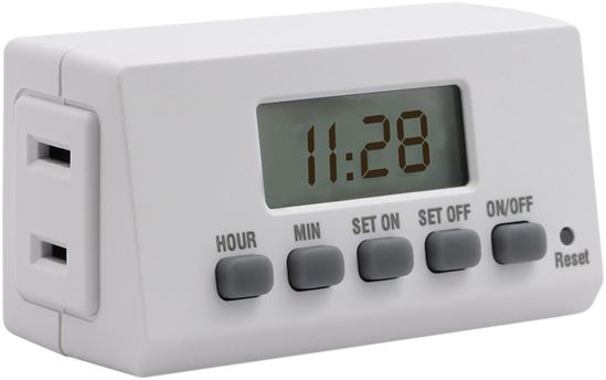 Powerzone TNIDEZ1 Digital Timer, 8 A, 125 VAC, 1000 W, 1-Outlet, 24 hr Cycle, White - VORG8475527