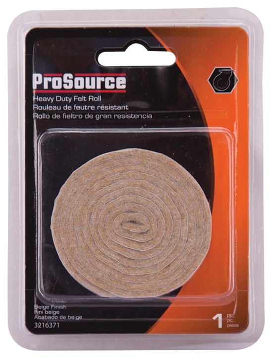 ProSource FE-50232-PS Furniture Pad, Felt Cloth, Brown, 40 x 3/8 in Dia, 3/8 in W, 7/64 in Thick, Roll - VORG3216371