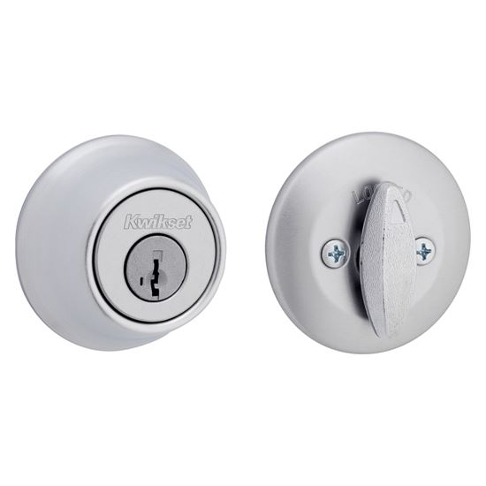 Kwikset 660 26D RCAL RCS Deadbolt, Metal, Satin Chrome, 2-3/8, 2-3/4 in Backset, K3 Keyway, 1-3/4 to 1-3/8 in Thick Door - VORG0116772