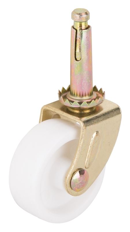 ProSource JC-B16-PS Swivel Caster, 1-5/8 in Dia Wheel, 1-5/8 in W Wheel, White, 50 lb, Steel Housing Material