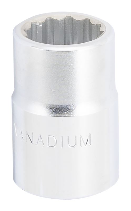 Vulcan MT-SM6021 Drive Socket, 21 mm Socket, 3/4 in Drive, 12-Point, Chrome Vanadium Steel, Chrome