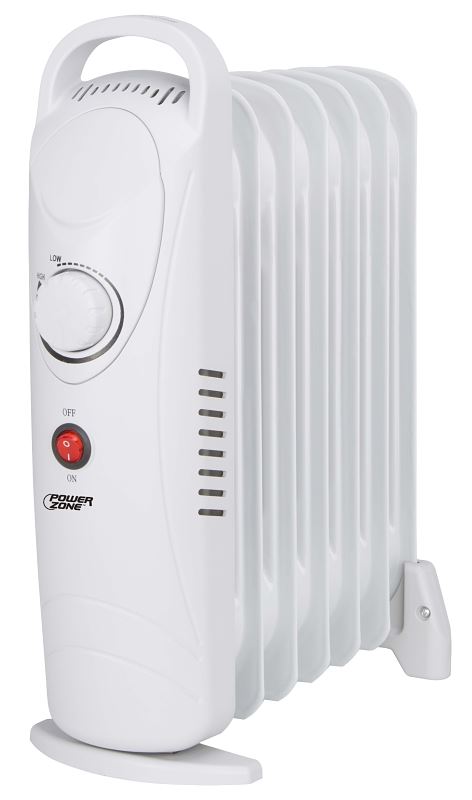 PowerZone CYPB-7 Mini Oil Filled Heater, 5.8 A, 120 V, 700 W Heating, 1-Heating Stage, White