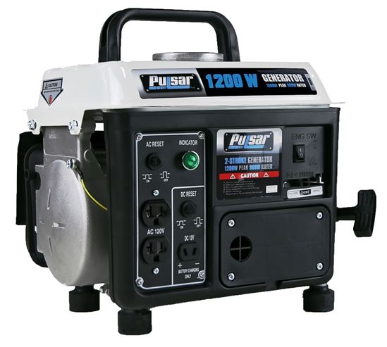 Pulsar PG1202SA Generator, 7-1/2 A, 120 VAC/12 VDC, Gasoline, Oil, 1.1 gal Tank, 9 hr Run Time, Recoil Start - VORG5286026