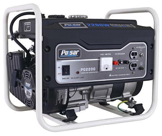 Pulsar PG2200R Generator, 12/17 A, 120 VAC/12 VDC, Gasoline, 1.5 gal Tank, 12 hr Run Time, Recoil Start - VORG5286018