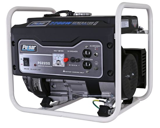 Pulsar PG2200R Generator, 12/17 A, 120 VAC/12 VDC, Gasoline, 1.5 gal Tank, 12 hr Run Time, Recoil Start - VORG5286018