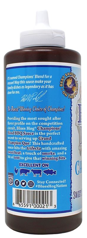 Blues Hog 70610 BBQ Sauce, Champions' Blend, 24 oz Bottle - VORG7472269