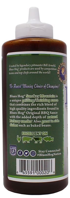 Blues Hog 70410 Smokey Mountain BBQ Sauce, 24 oz Bottle - VORG7472244