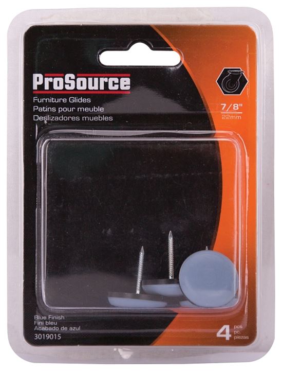 ProSource FE-50109-PS Furniture Glide, PTFE, Blue, Blue, 7/8 x 7/8 x 1 in Dimensions - VORG3019015