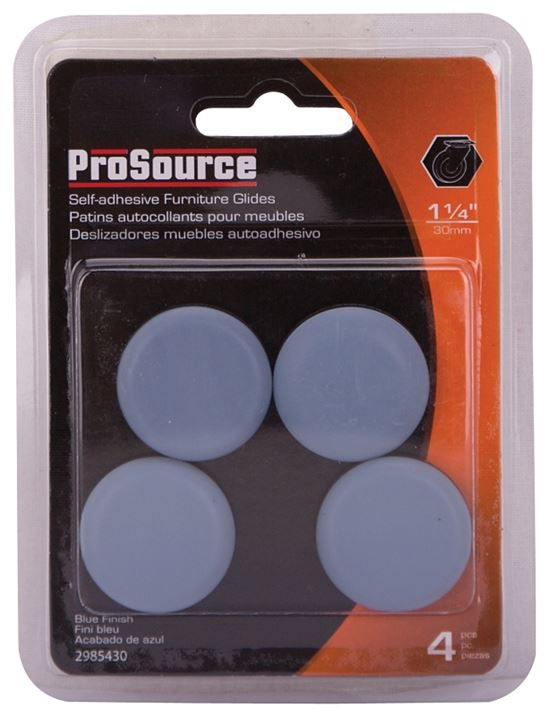 ProSource FE-50119-PS Furniture Glide, PTFE, Blue, Blue, 1-1/4 x 1-1/4 x 7/32 in Dimensions - VORG2985430