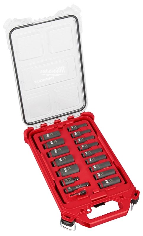 Milwaukee SHOCKWAVE Impact Duty Series 49-66-6800 Socket Set, Chrome Molybdenum Steel, Specifications: 3/8 in Drive