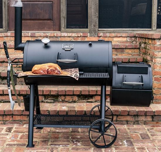 Oklahoma Joe's Highland 15202031 Offset Smoker, Charcoal, Porcelain, Black - VORG3662236