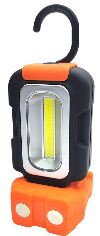 PowerZone MK-5543 COB Portable LED Work Light, 1-Lamp, LED Lamp, 180, Black/Orange, Pack of 12 - VORG7421472