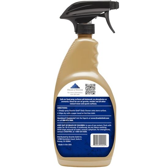 Granite Gold GG0032 Daily Granite Cleaner, 24 oz, Liquid, Lemon Citrus Fragrance, Clear, Pack of 6 - VORG8506180