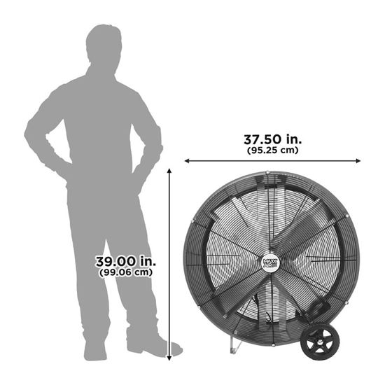 MaxxAir BF36DD Direct Drive Drum Fan, 6.56 A, 120 V, 2-Speed, 460 to 710 rpm Speed, 6300 to 9000 cfm Air, Steel - VORG8199176